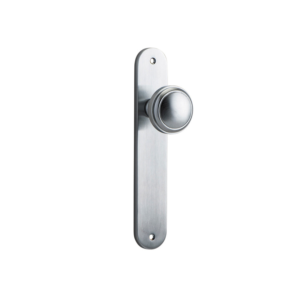 Paddington Knob - Oval Backplate Brushed Chrome / Passage / Lever Set Only