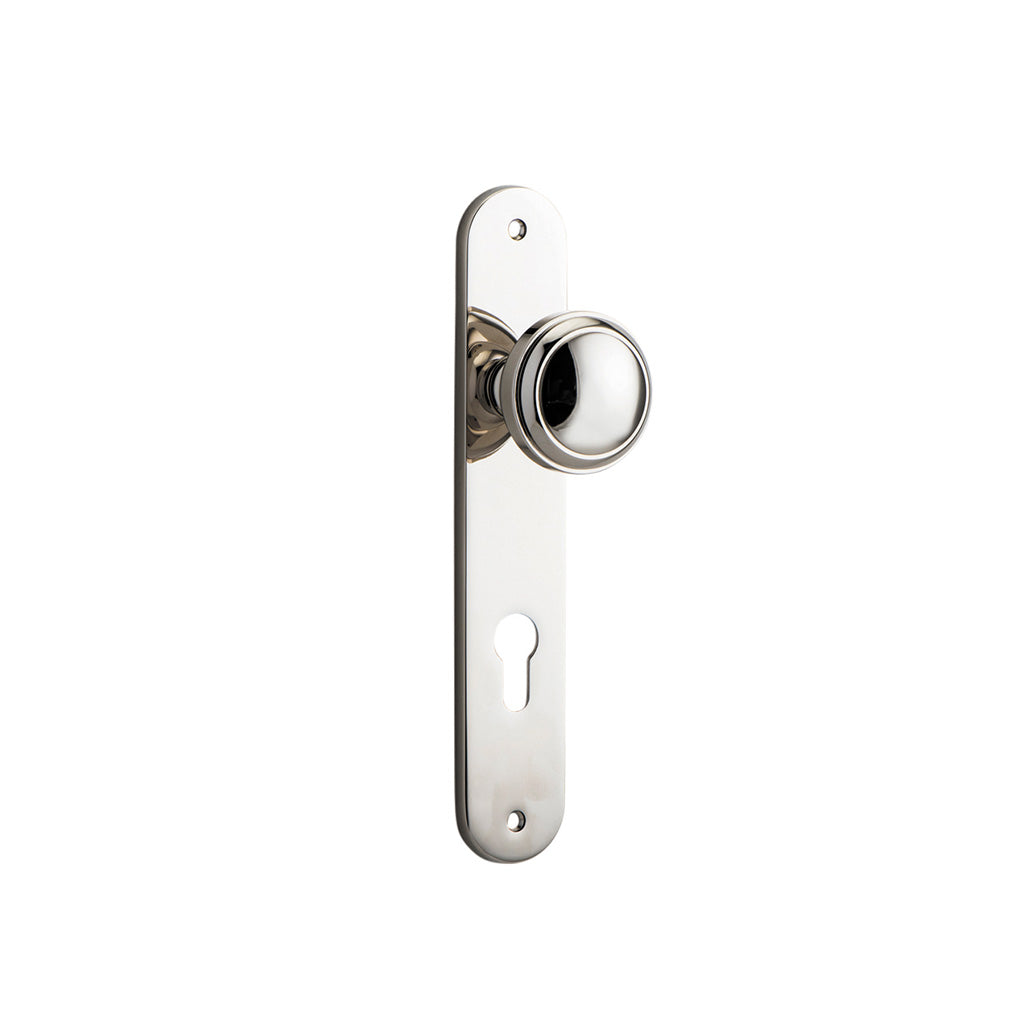 Paddington Knob - Oval Backplate Polished Nickel / Entrance / Lever Set Only