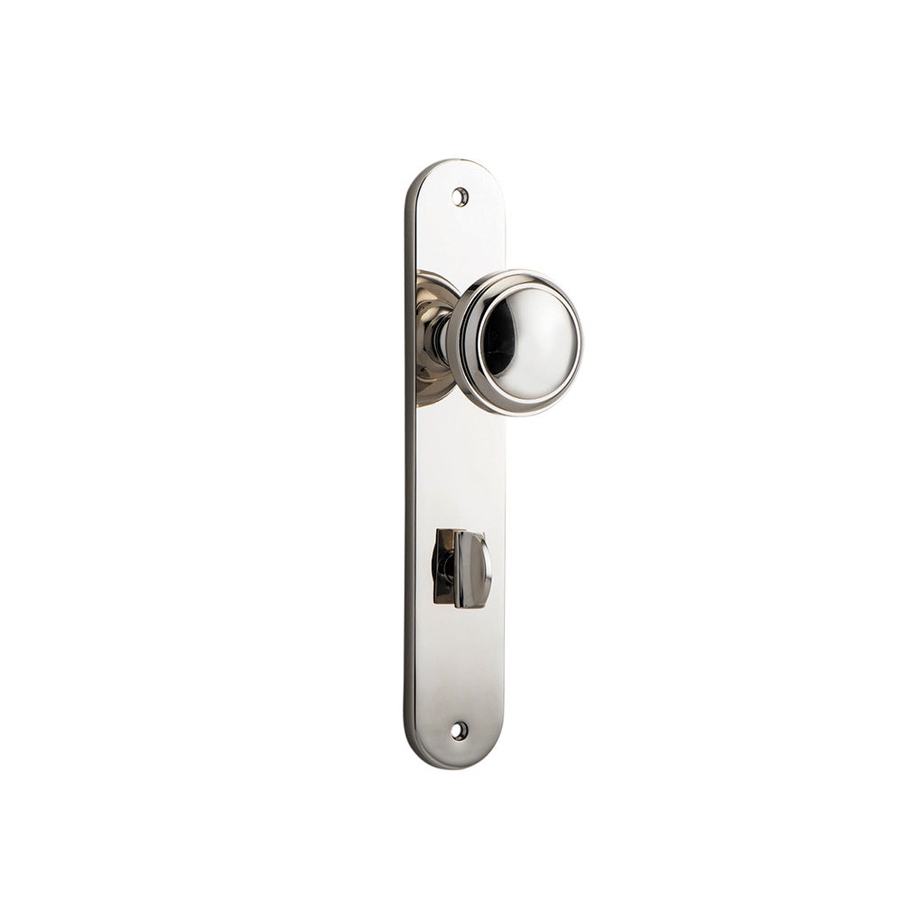 Paddington Knob - Oval Backplate Polished Nickel / Privacy / Lever Set Only