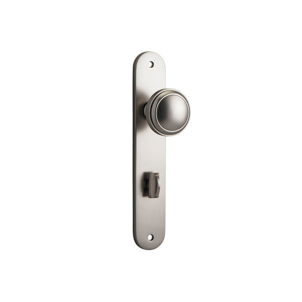 Paddington Knob - Oval Backplate Satin Nickel / Privacy / Lever Set Only