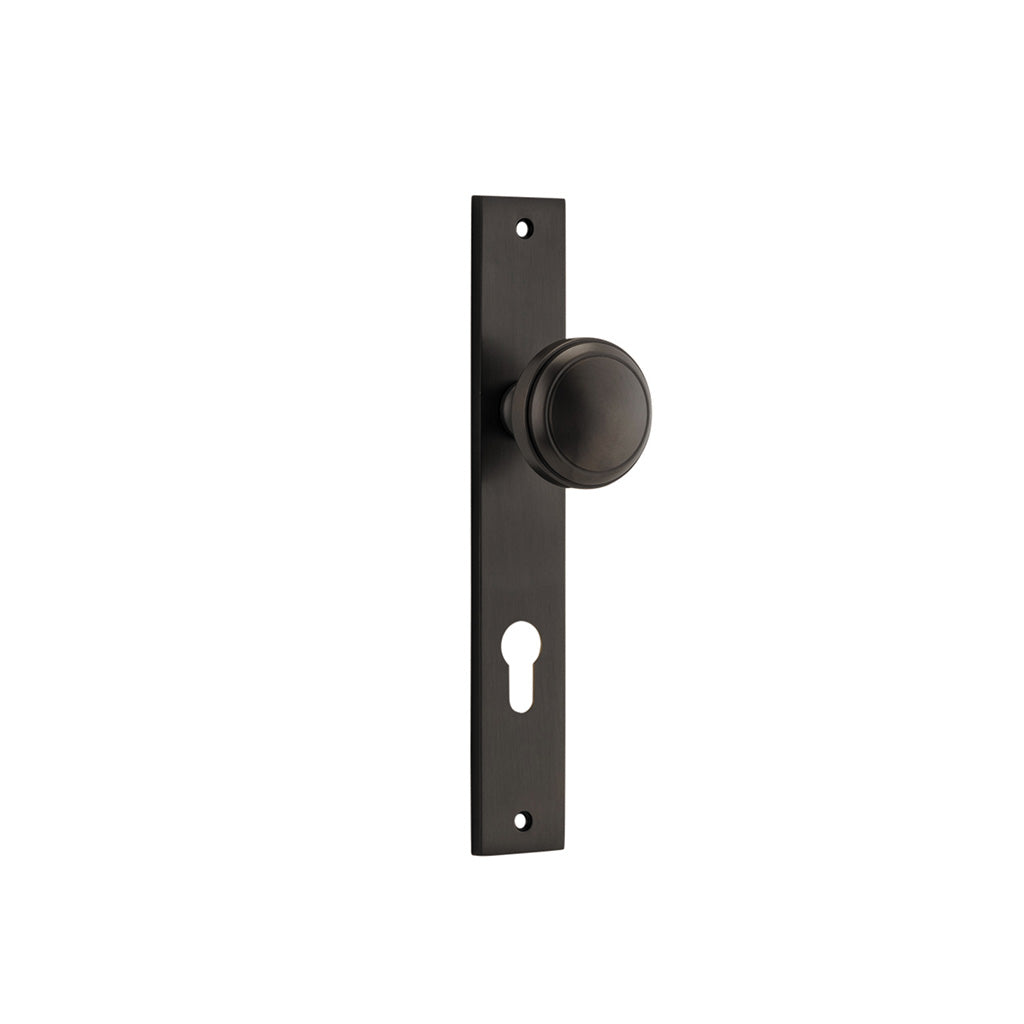 Paddington Knob - Rectangular Backplate Signature Brass / Entrance / Lever Set Only