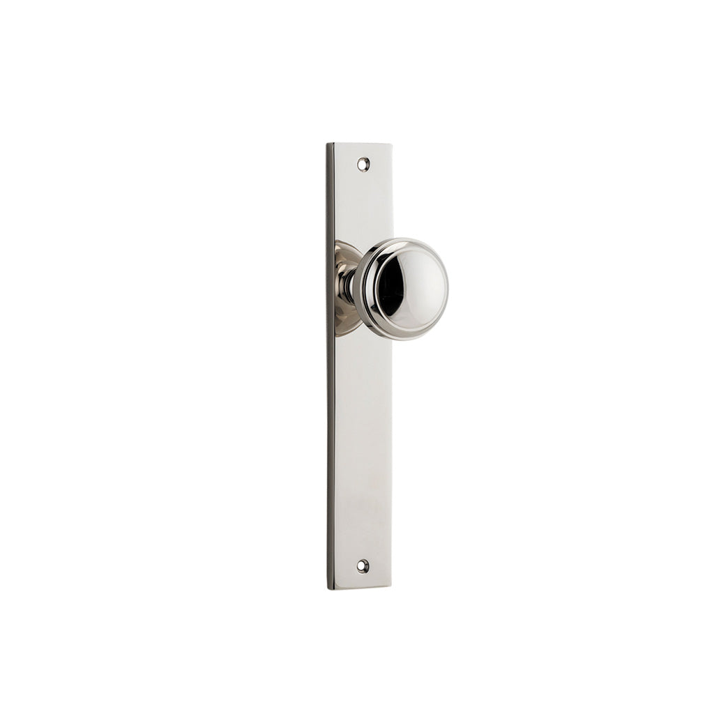 Paddington Knob - Rectangular Backplate Polished Nickel / Passage / Lever Set Only