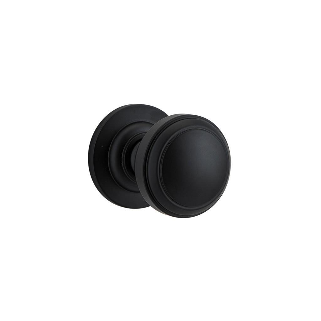 Paddington Knob - Round Rose Matt Black / Passage / Lever Set Only