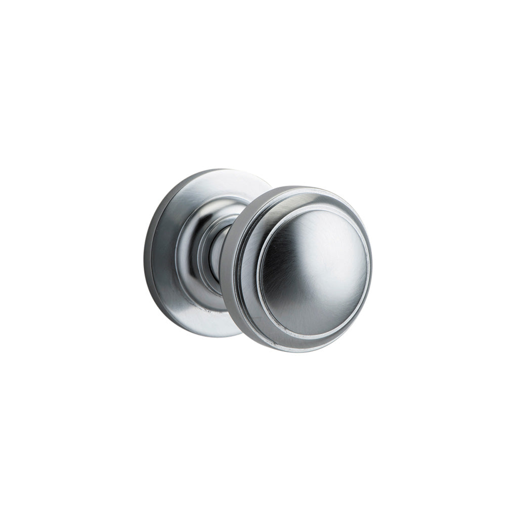 Paddington Knob - Round Rose Brushed Chrome / Passage / Lever Set Only