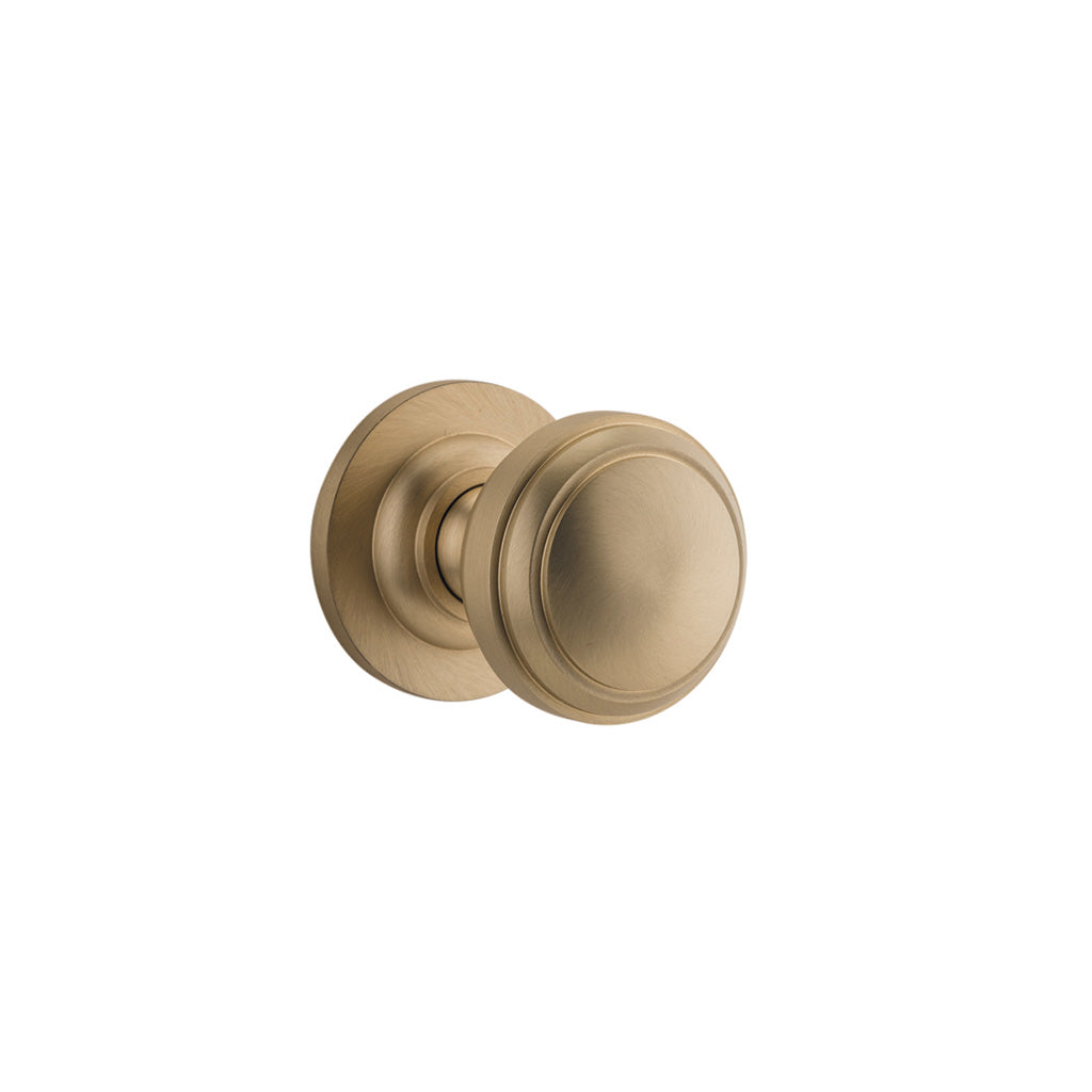 Paddington Knob - Round Rose Brushed Brass / Passage / Lever Set Only