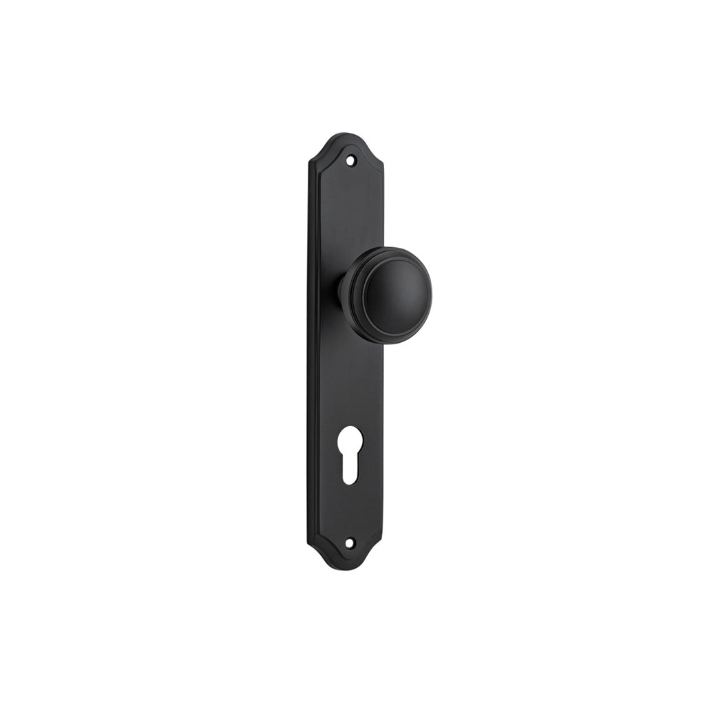 Paddington Knob - Shouldered Backplate Matt Black / Entrance / Lever Set Only