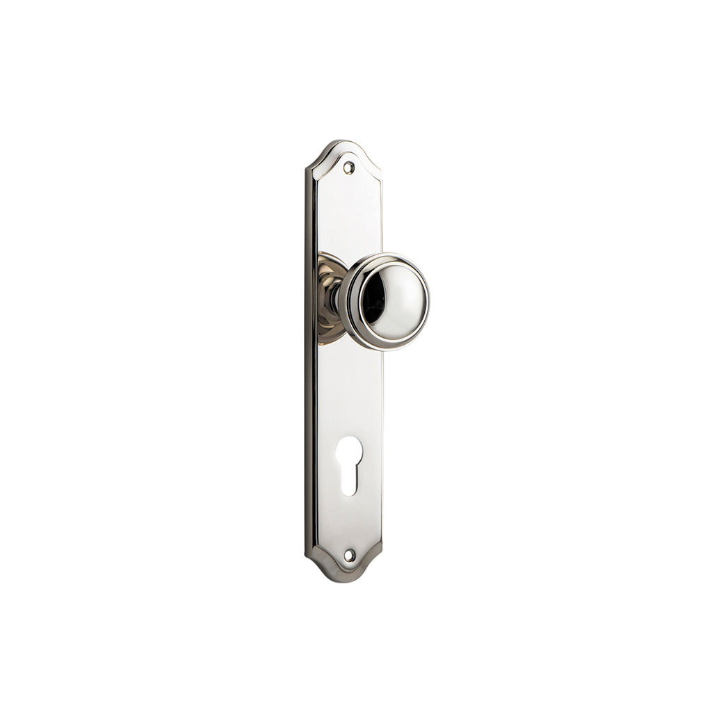 Paddington Knob - Shouldered Backplate Polished Nickel / Entrance / Lever Set Only