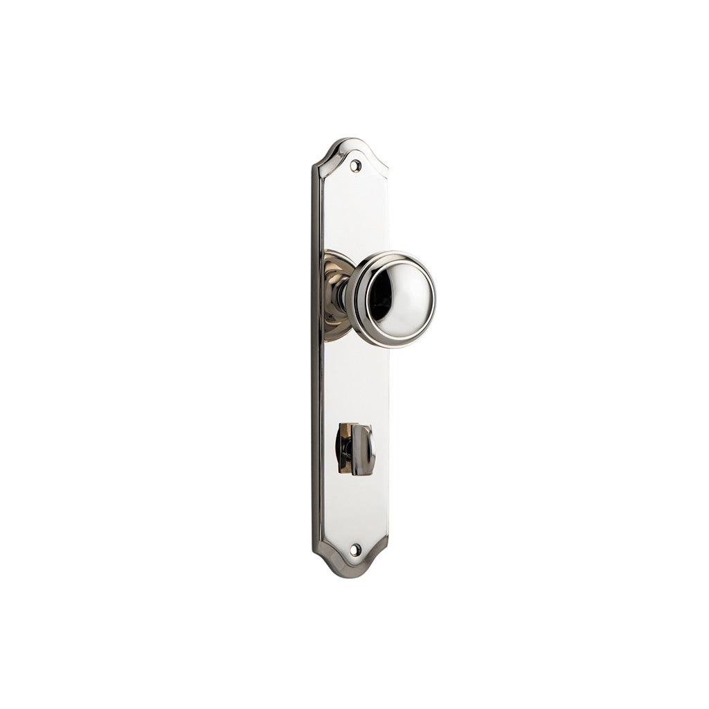 Paddington Knob - Shouldered Backplate Polished Nickel / Privacy / Lever Set Only