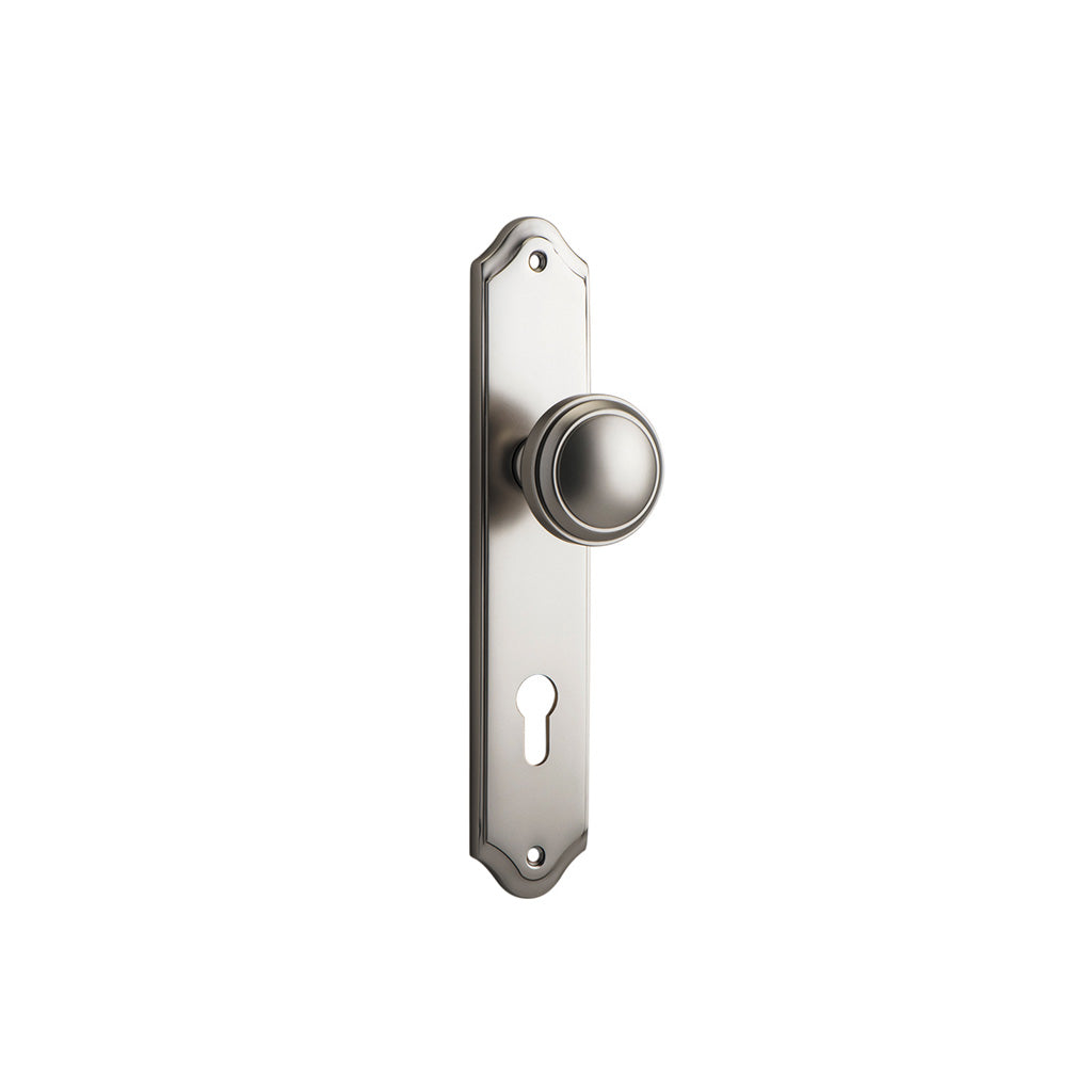 Paddington Knob - Shouldered Backplate Satin Nickel / Entrance / Lever Set Only
