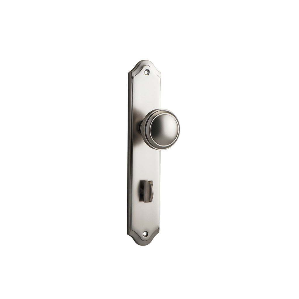 Paddington Knob - Shouldered Backplate Satin Nickel / Privacy / Lever Set Only