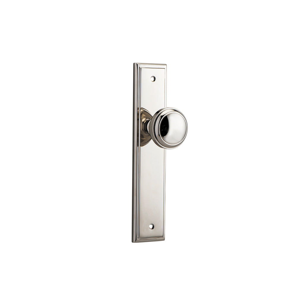 Paddington Knob - Stepped Backplate Polished Nickel / Passage / Lever Set Only