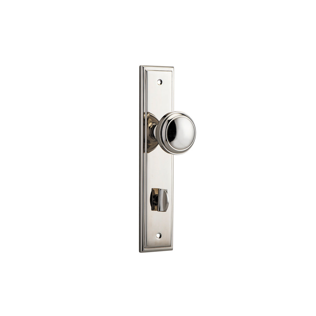 Paddington Knob - Stepped Backplate Polished Nickel / Privacy / Lever Set Only