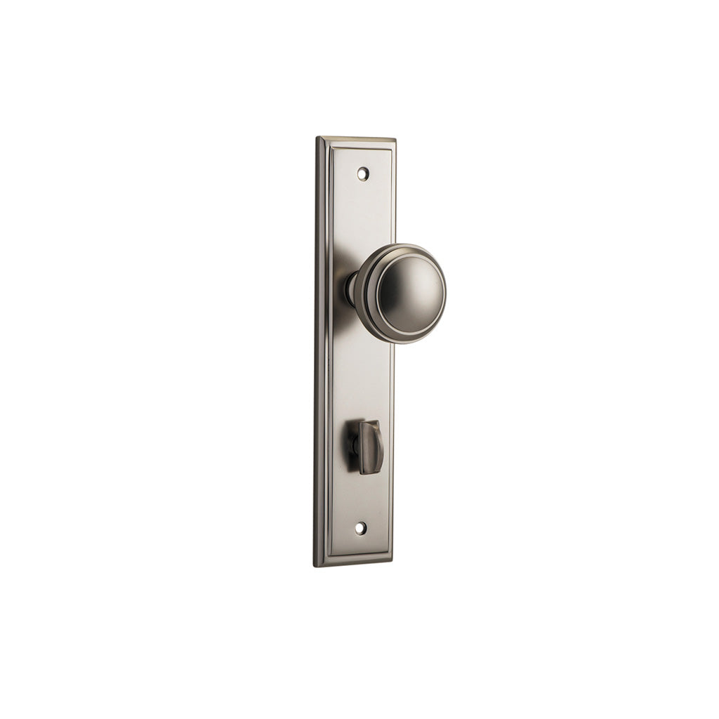 Paddington Knob - Stepped Backplate Satin Nickel / Privacy / Lever Set Only