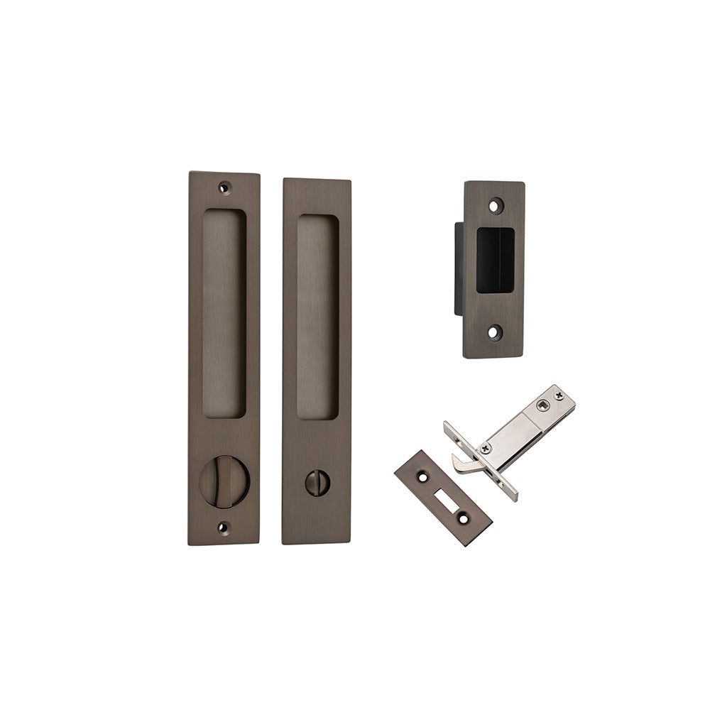 Rectangular Sliding Door Pull Signature Brass / Privacy