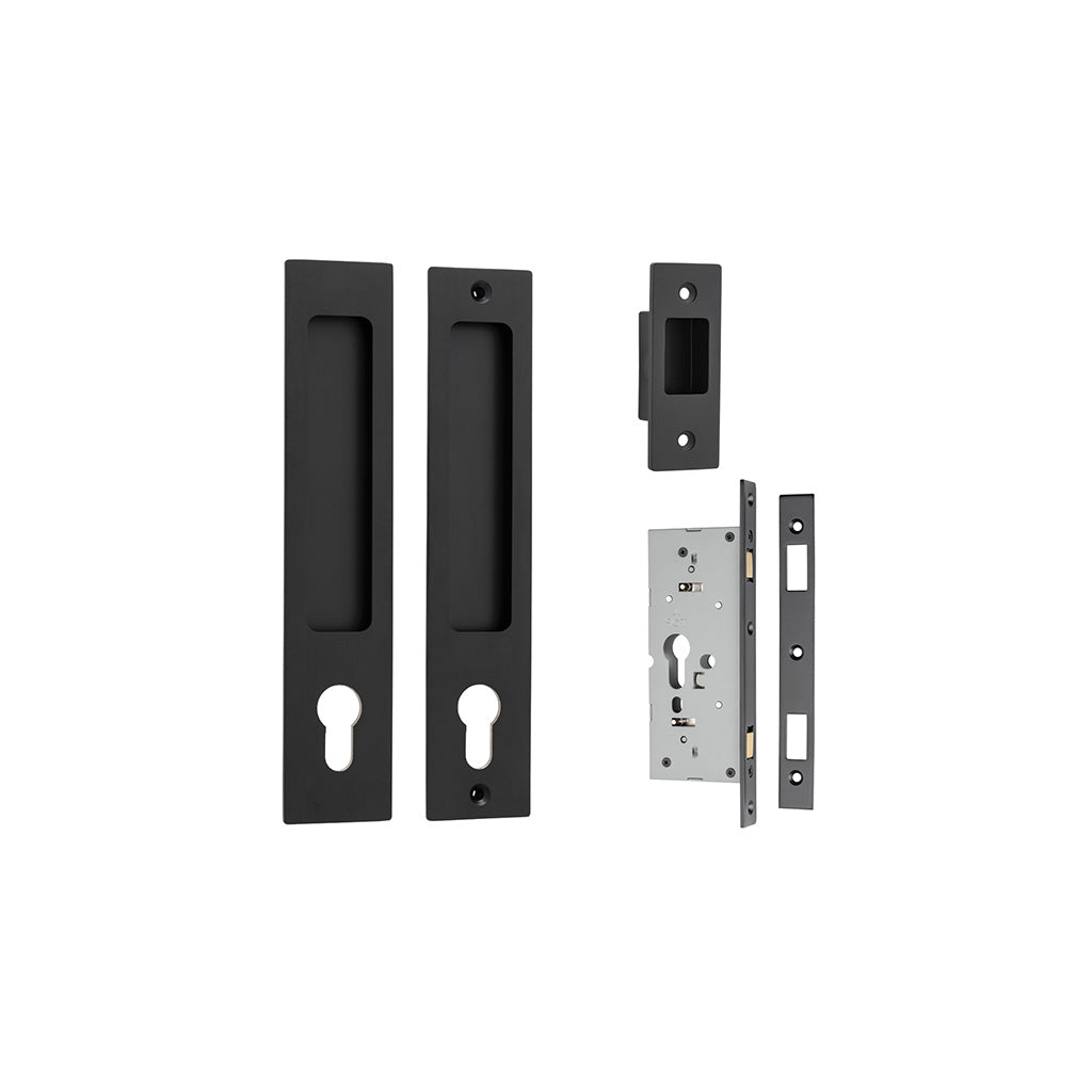 Rectangular Sliding Door Pull Matt Black / Entrance