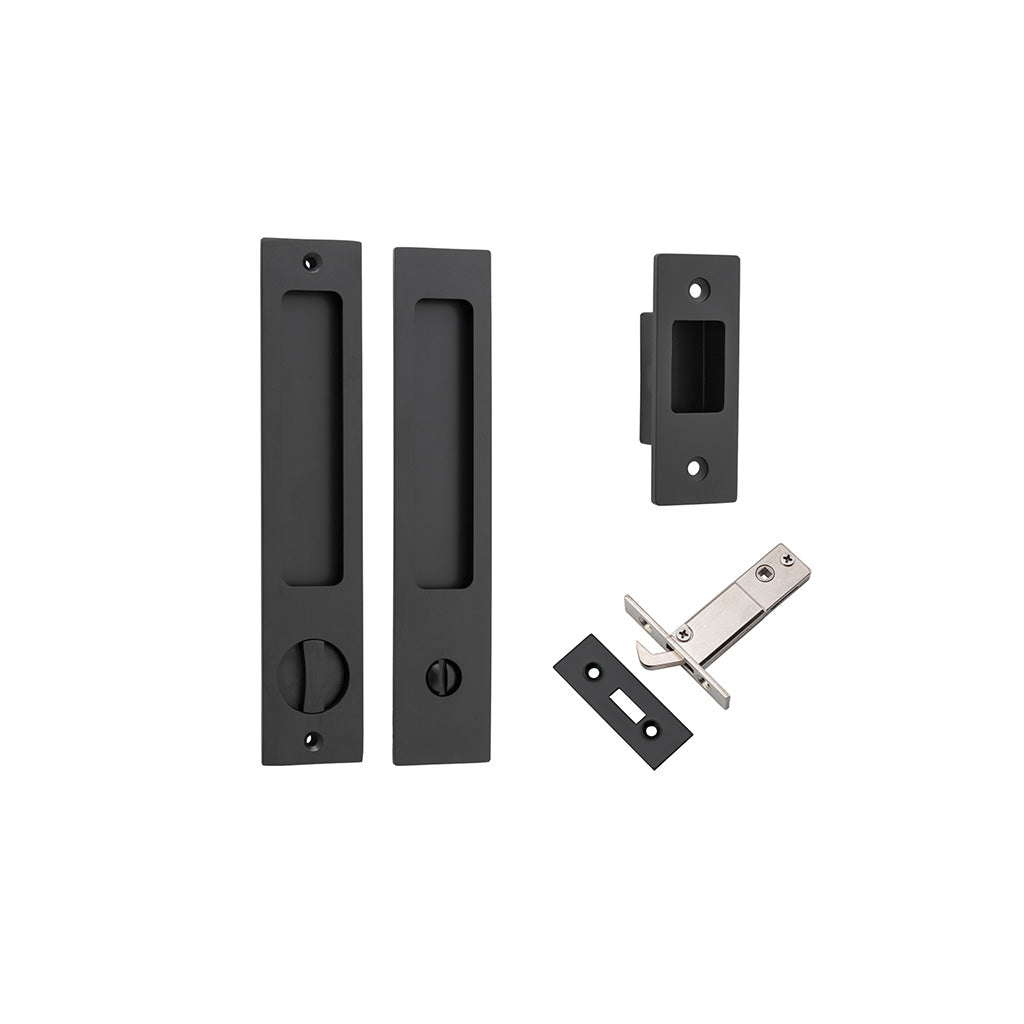 Rectangular Sliding Door Pull Matt Black / Privacy