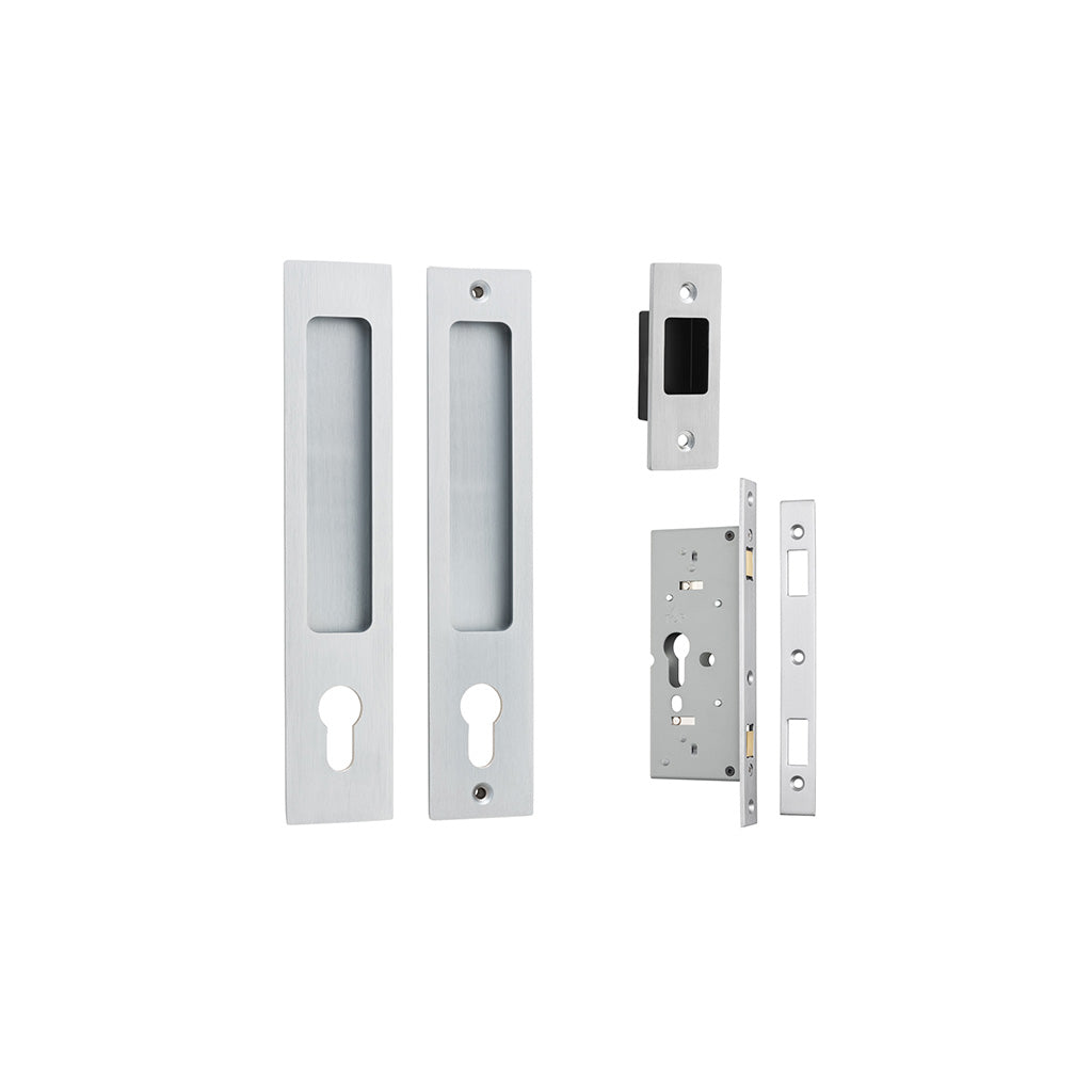 Rectangular Sliding Door Pull Brushed Chrome / Entrance