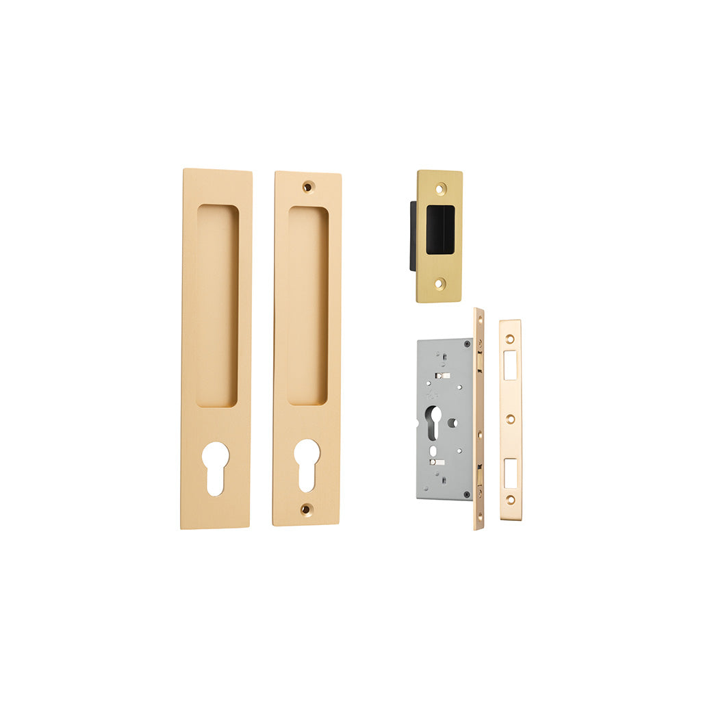 Rectangular Sliding Door Pull Brushed Brass / Entrance