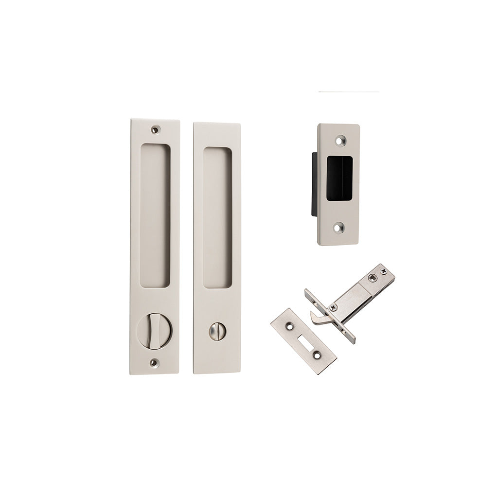 Rectangular Sliding Door Pull Satin Nickel / Privacy