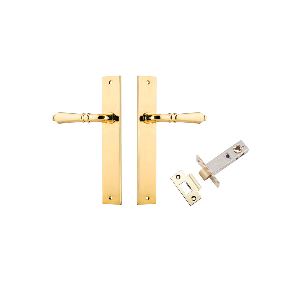 Sarlat Lever - Rectangular Backplate Polished Brass / Passage / Passage Kit
