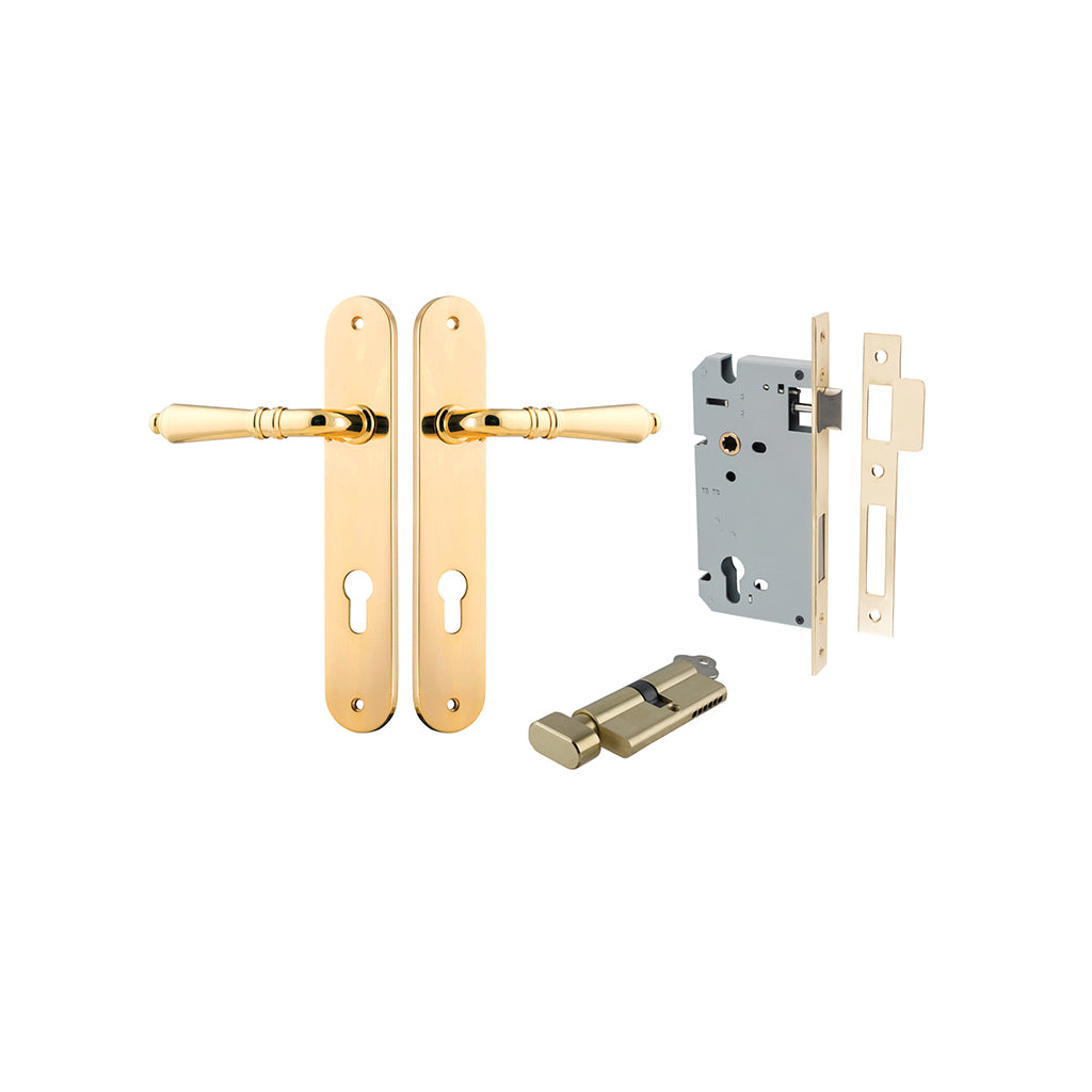 Sarlat Lever - Oval Backplate Polished Brass / Entrance / Entrance Kit (Key-Thumb)