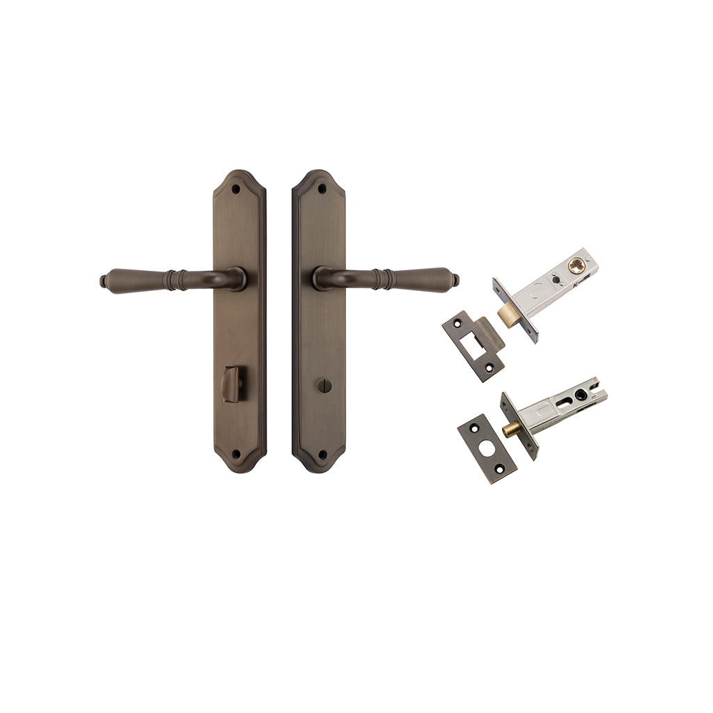 Sarlat Lever - Shouldered Backplate Signature Brass / Privacy / Separate Privacy Kit