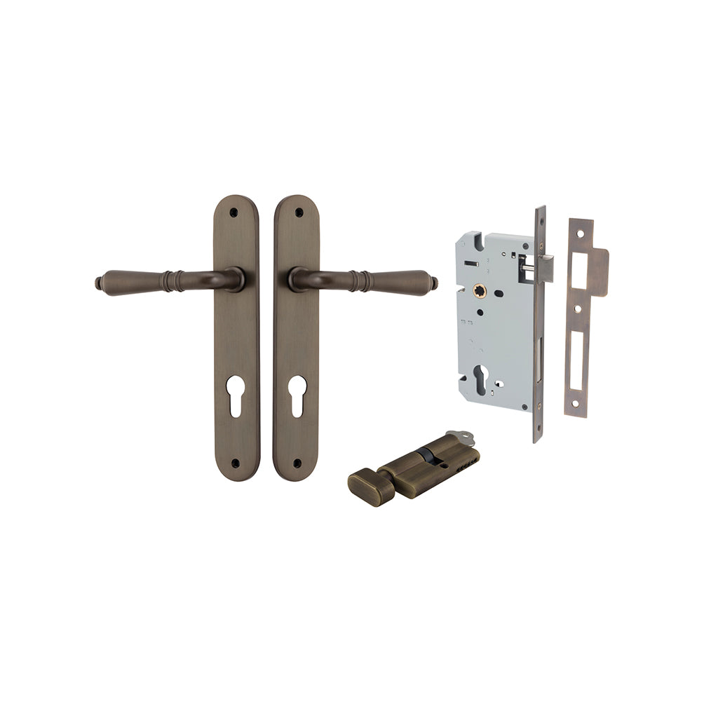 Sarlat Lever - Oval Backplate Signature Brass / Entrance / Entrance Kit (Key-Thumb)