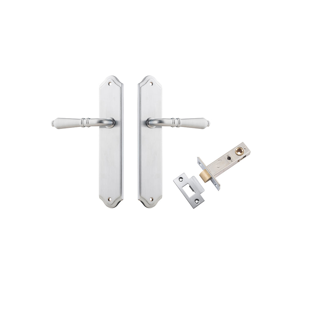 Sarlat Lever - Shouldered Backplate Brushed Chrome / Passage / Passage Kit