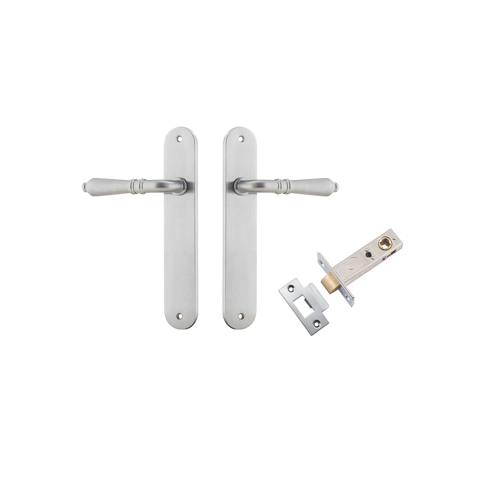 Sarlat Lever - Oval Backplate Brushed Chrome / Passage / Passage Kit