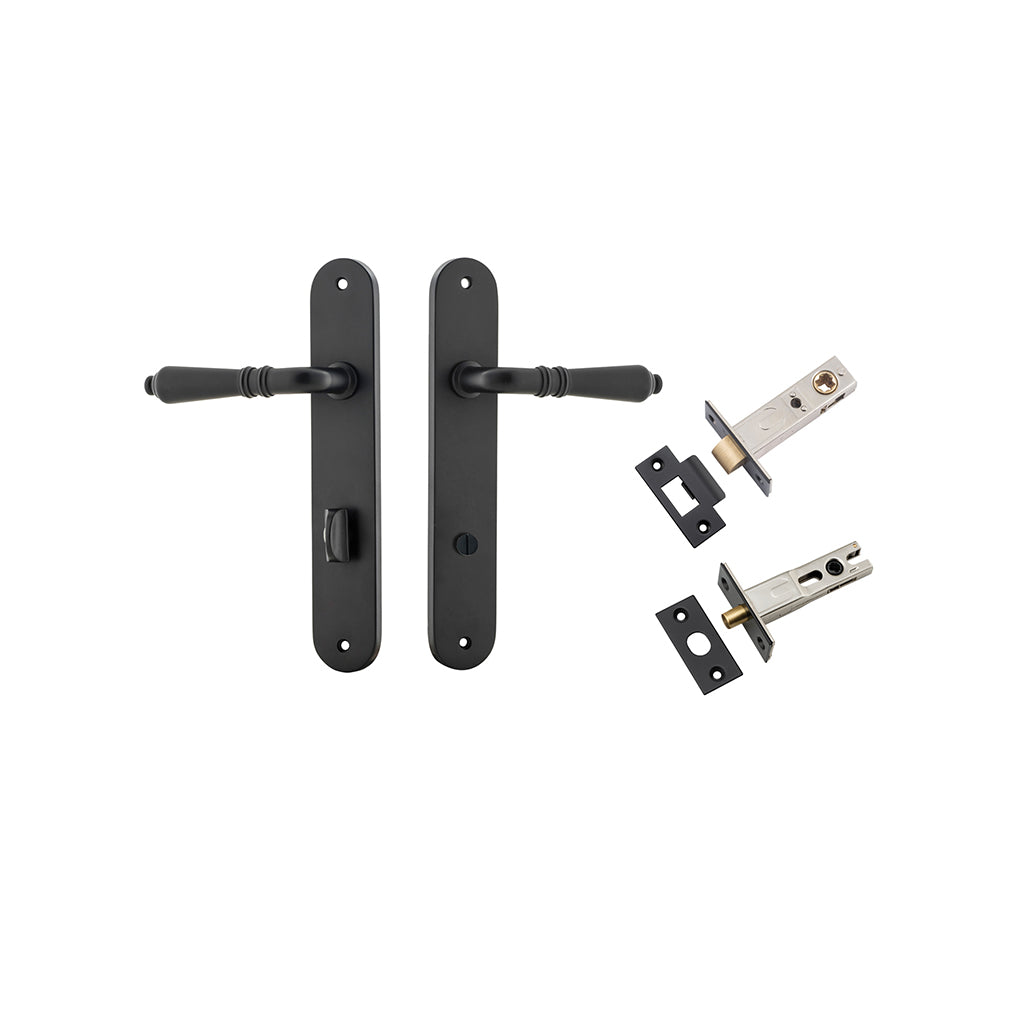 Sarlat Lever - Oval Backplate Matt Black / Privacy / Separate Privacy Kit