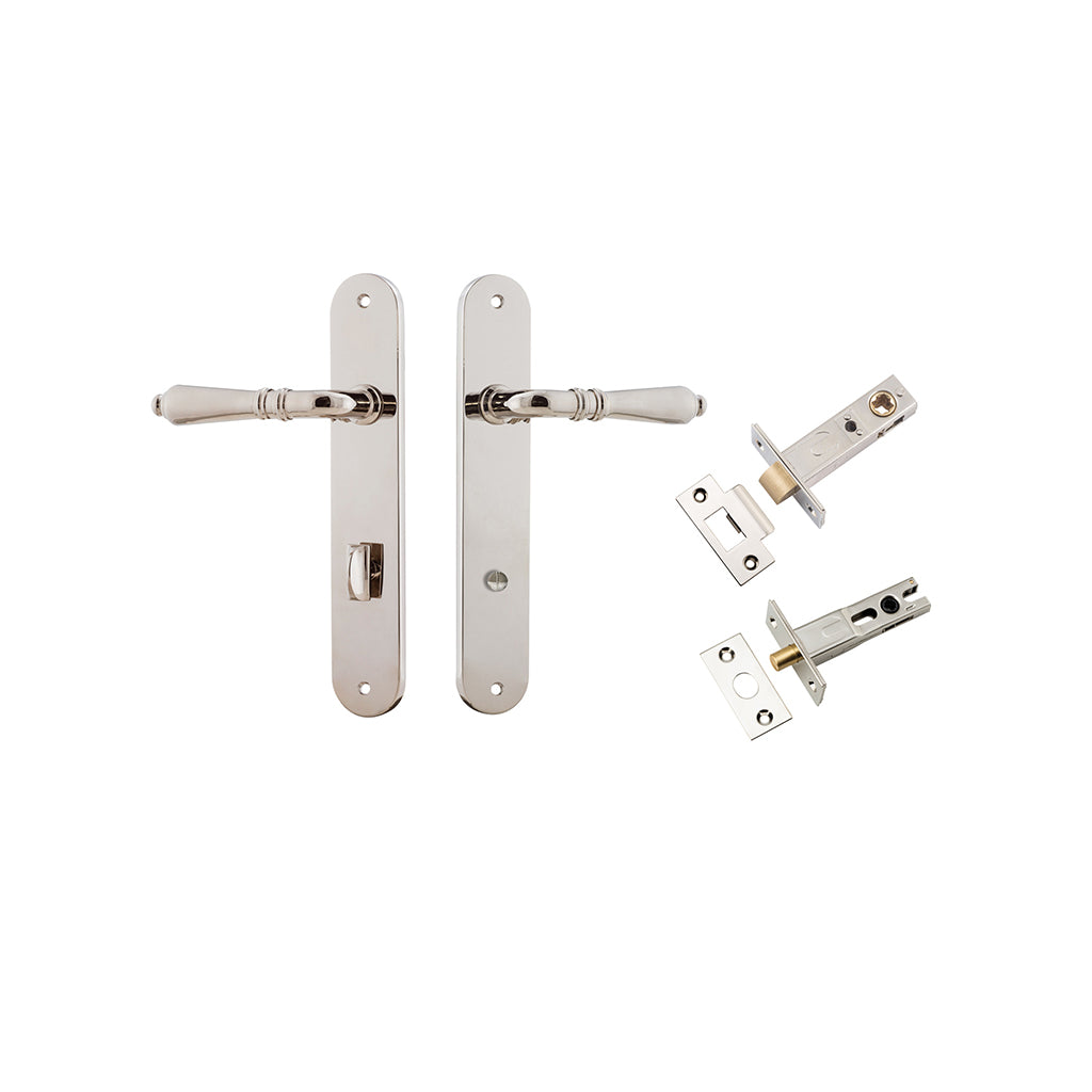 Sarlat Lever - Oval Backplate Polished Nickel / Privacy / Separate Privacy Kit