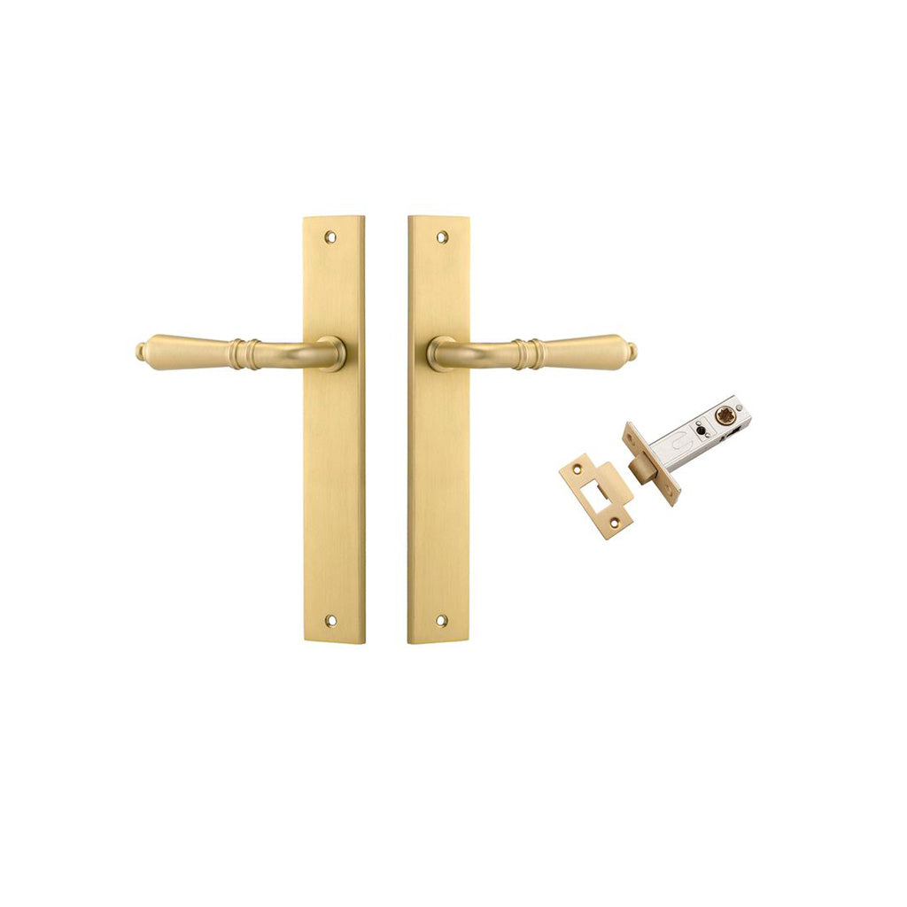 Sarlat Lever - Rectangular Backplate Brushed Gold PVD / Passage / Passage Kit