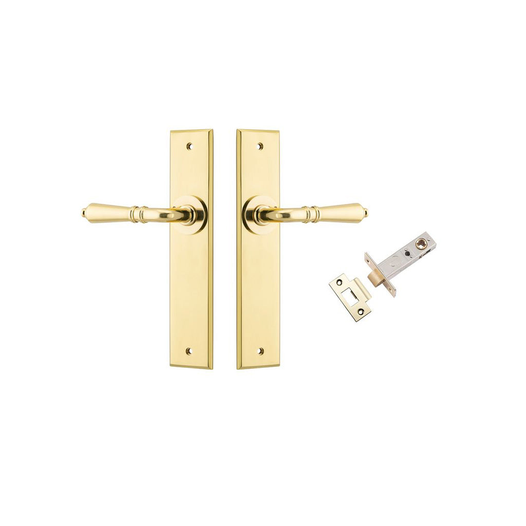 Sarlat Lever - Chamfered Backplate Brushed Gold PVD / Passage / Passage Kit
