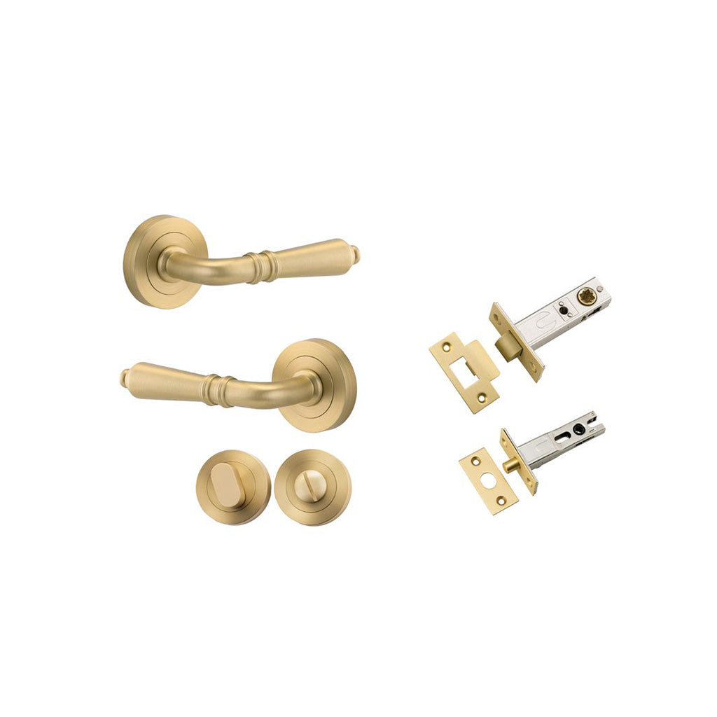 Sarlat Lever - Round Rose Brushed Gold PVD / Privacy / Separate Privacy Kit
