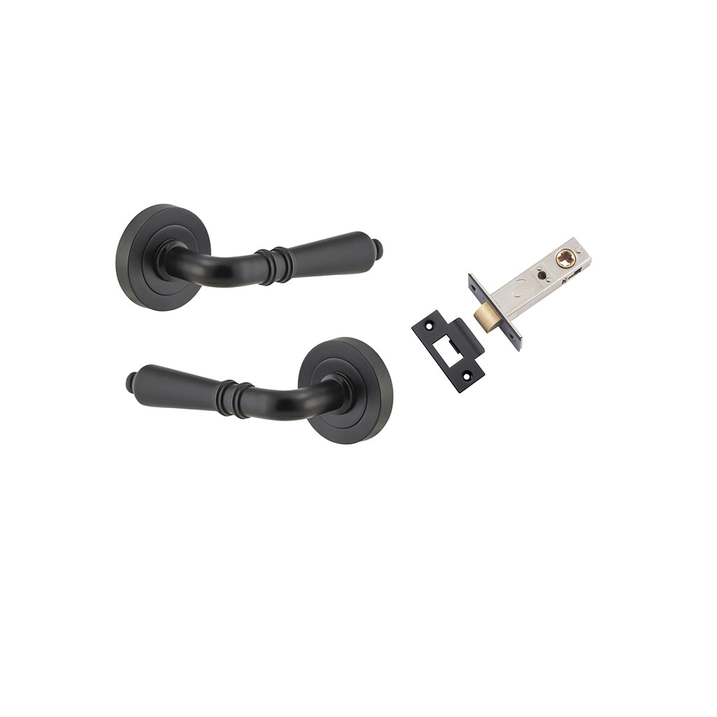 Sarlat Lever - Round Rose Matt Black / Passage / Passage Kit