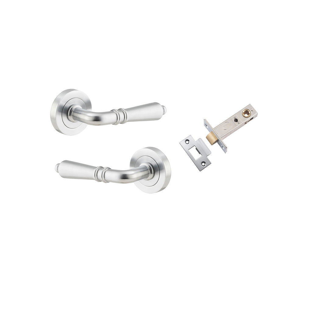 Sarlat Lever - Round Rose Brushed Chrome / Passage / Passage Kit