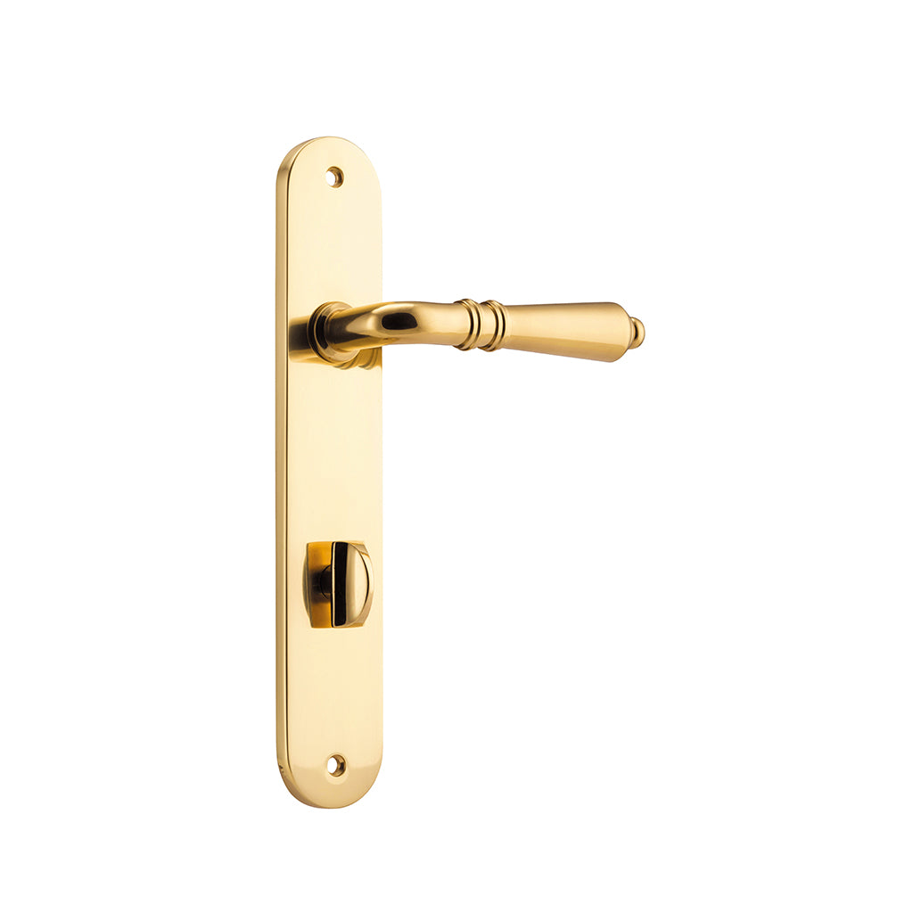 Sarlat Lever - Oval Backplate Polished Brass / Privacy / Lever Set Only