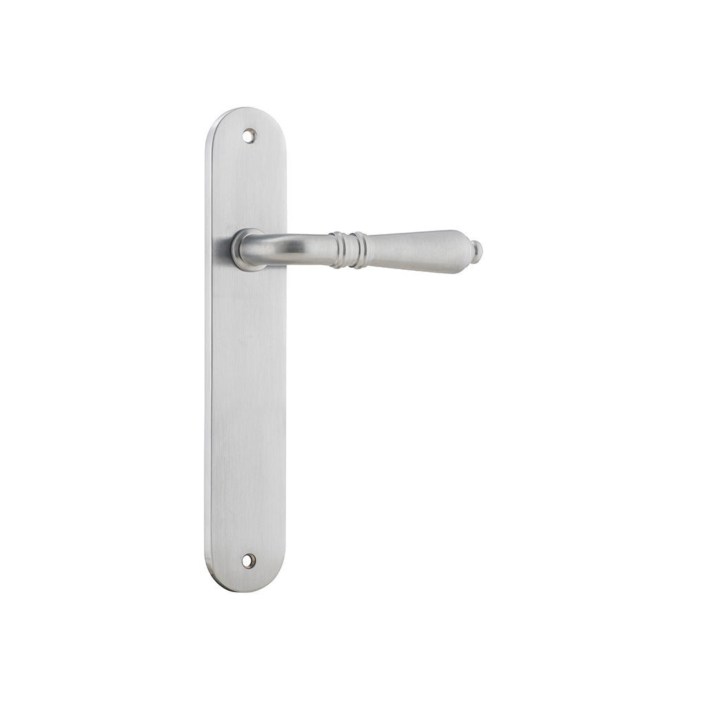 Sarlat Lever - Oval Backplate Brushed Chrome / Passage / Lever Set Only