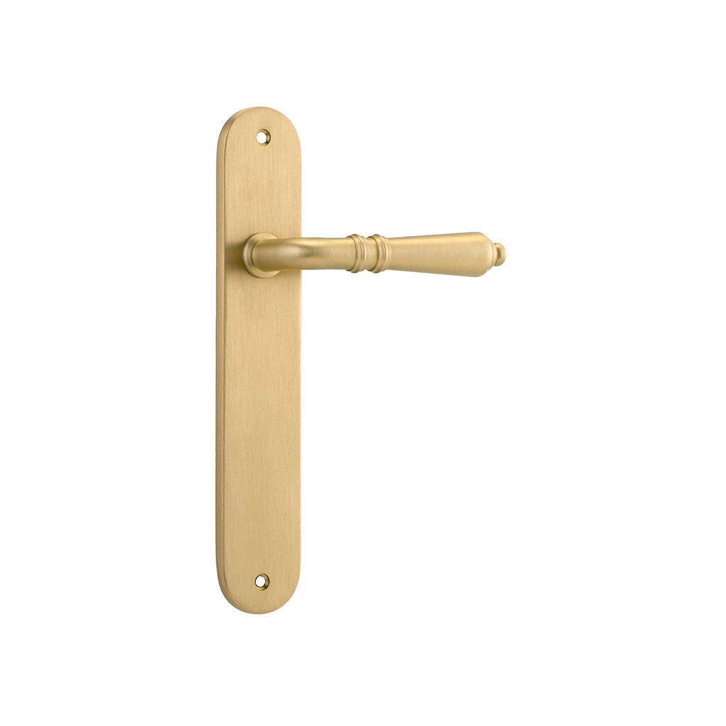 Sarlat Lever - Oval Backplate Brushed Gold PVD / Passage / Lever Set Only