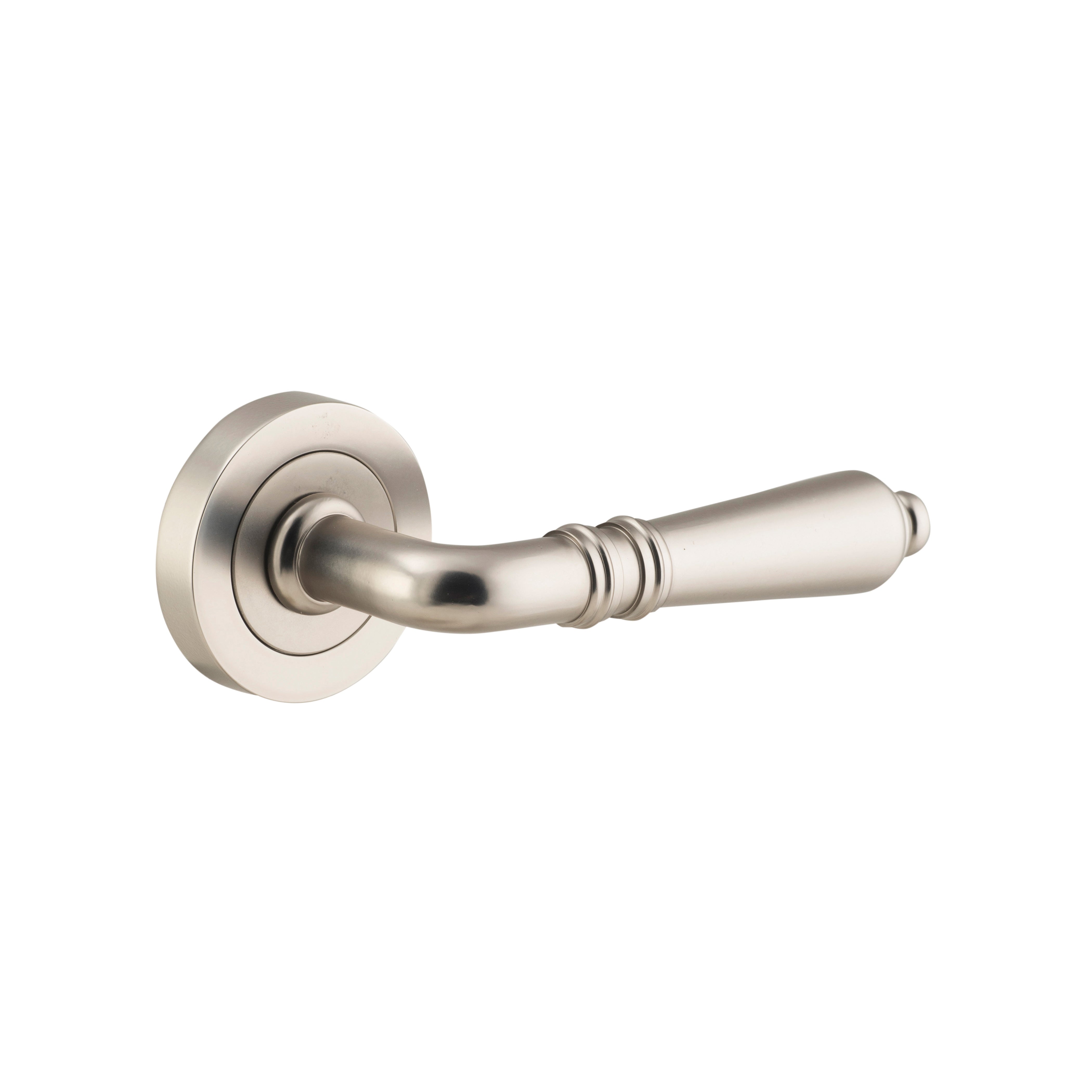 Sarlat Lever - Round Rose Satin Nickel / Passage / Lever Set Only