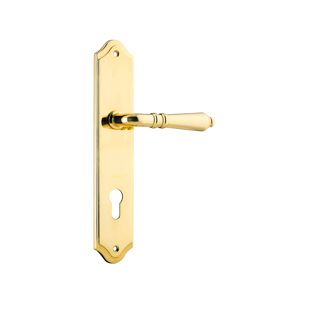 Sarlat Lever - Shouldered Backplate Polished Brass / Entrance / Lever Set Only