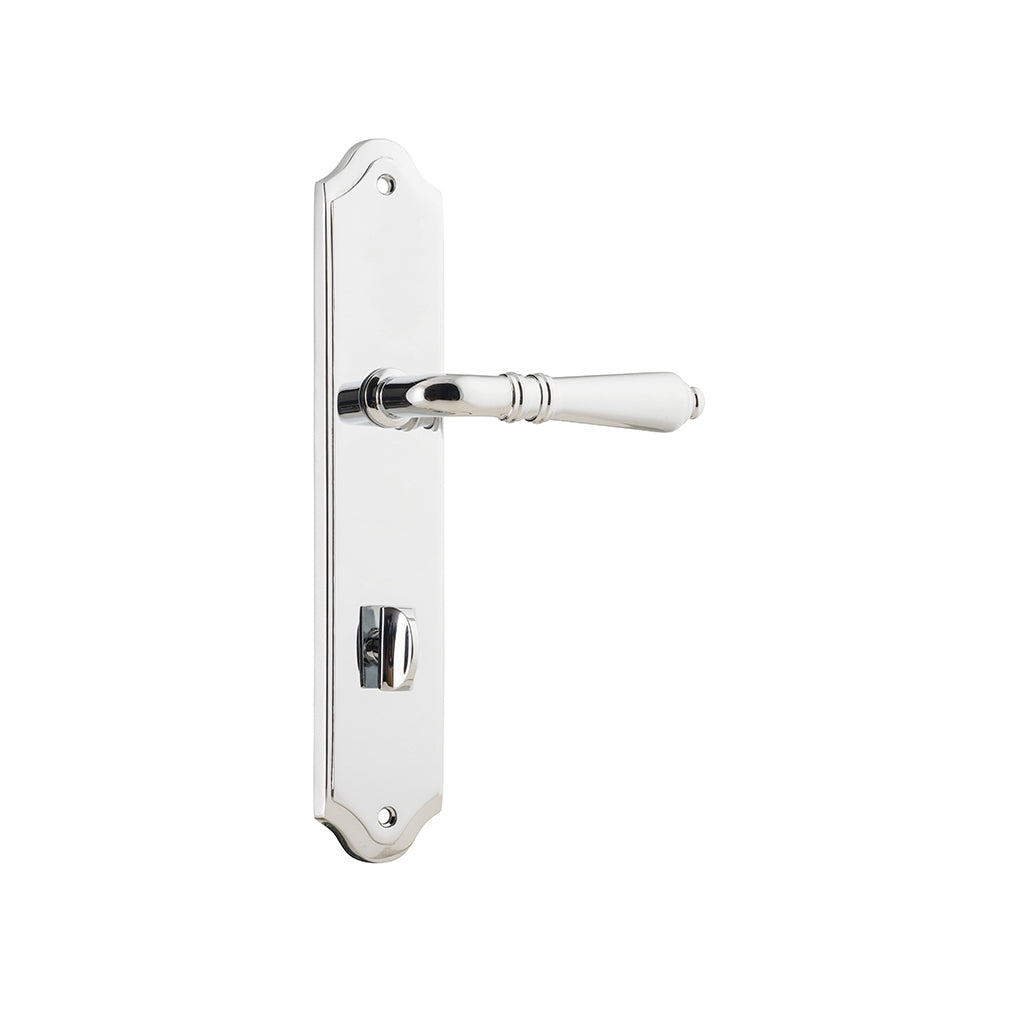 Sarlat Lever - Shouldered Backplate Polished Chrome / Privacy / Lever Set Only