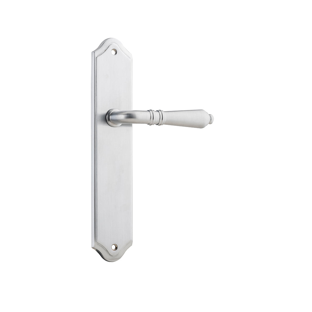 Sarlat Lever - Shouldered Backplate Brushed Chrome / Passage / Lever Set Only