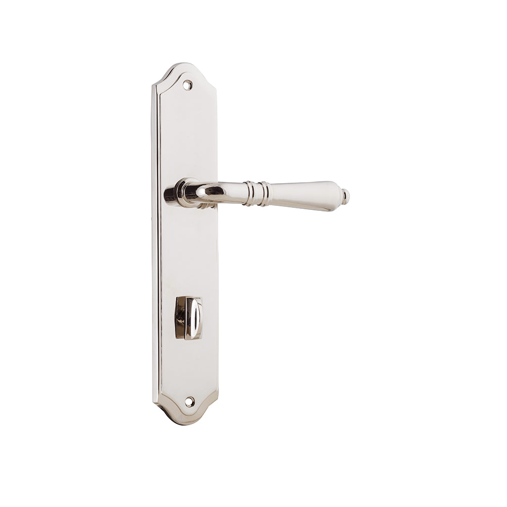 Sarlat Lever - Shouldered Backplate Polished Nickel / Privacy / Lever Set Only