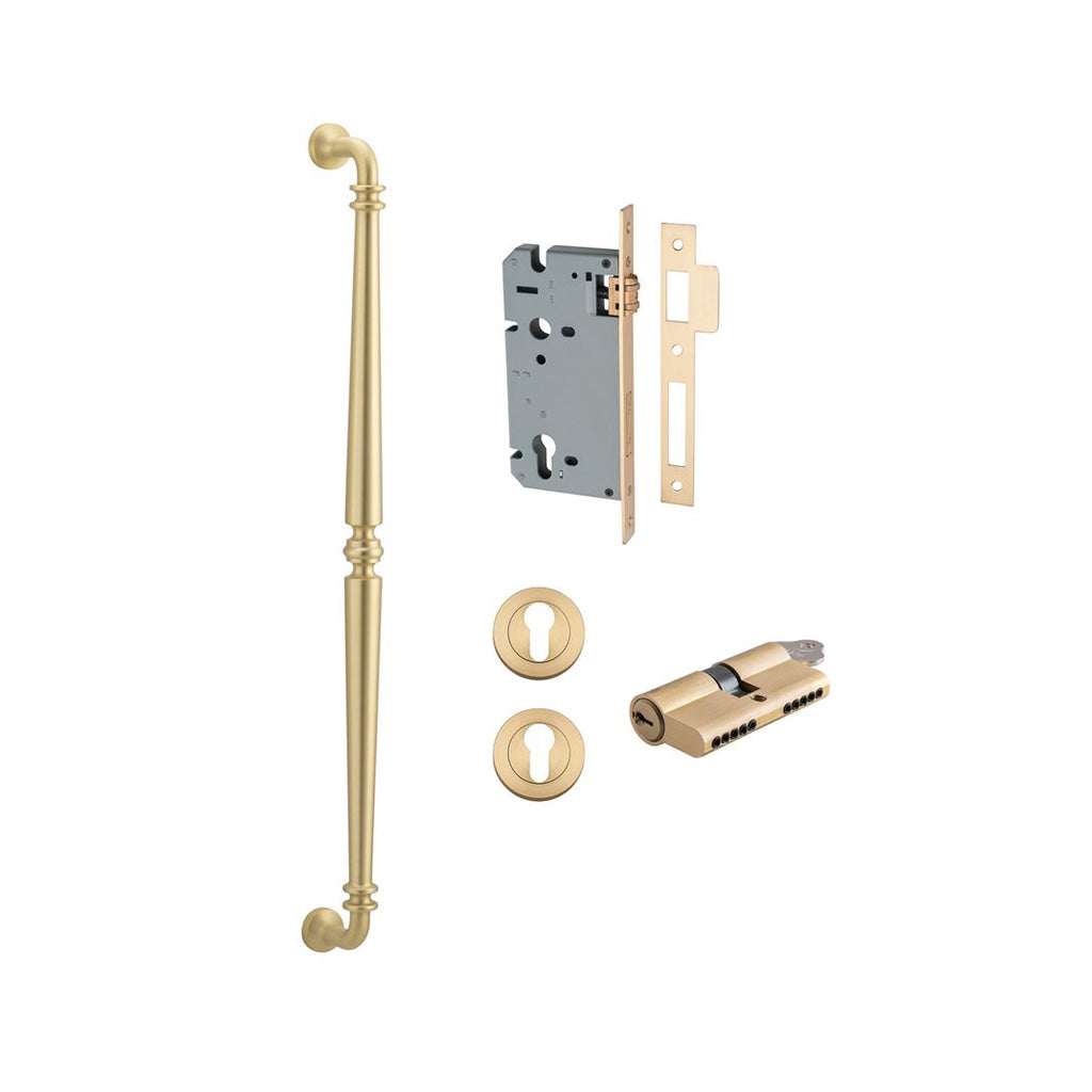 Sarlat Pull Handle Brushed Gold PVD / 600mm / Entrance Kit Dual Function (Key-Key)
