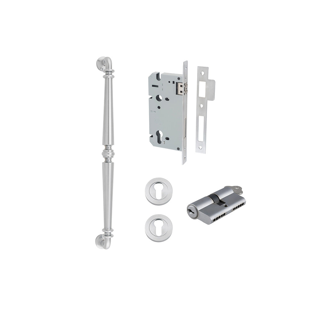 Sarlat Pull Handle Brushed Chrome / 450mm / Entrance Kit Dual Function (Key-Key)
