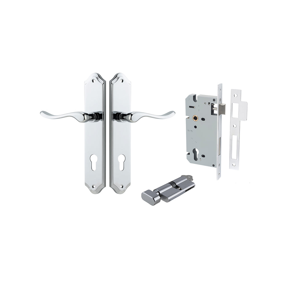 Stirling Lever - Shouldered Backplate Polished Chrome / Entrance / Entrance Kit (Key-Thumb)