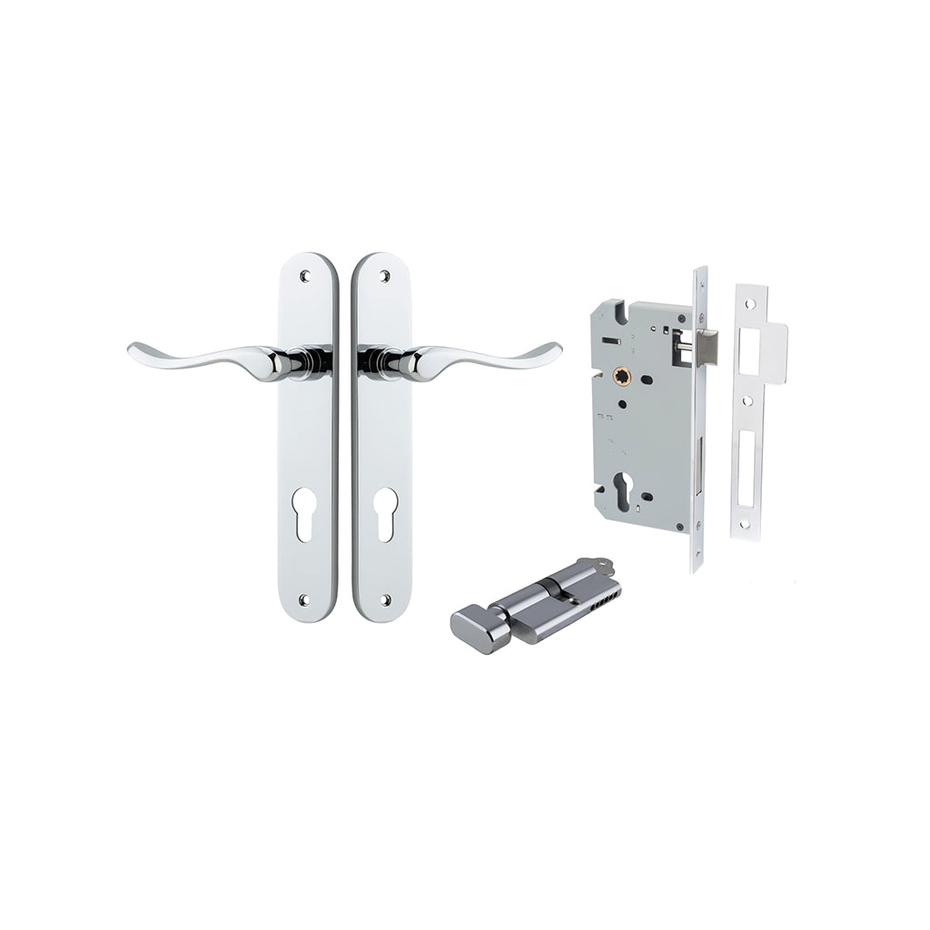 Stirling Lever - Oval Backplate Polished Chrome / Entrance / Entrance Kit (Key-Thumb)
