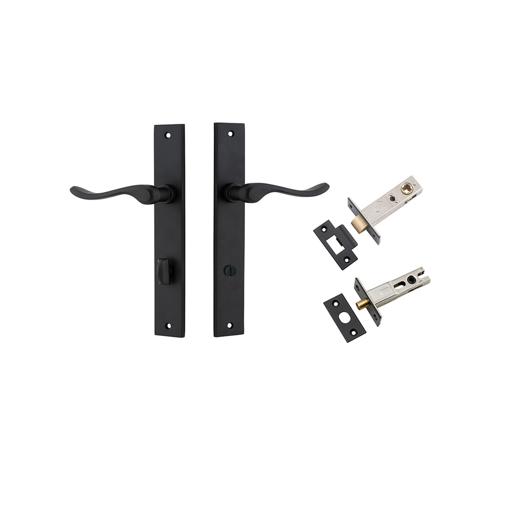 Stirling Lever - Rectangular Backplate Matt Black / Privacy / Separate Privacy Kit