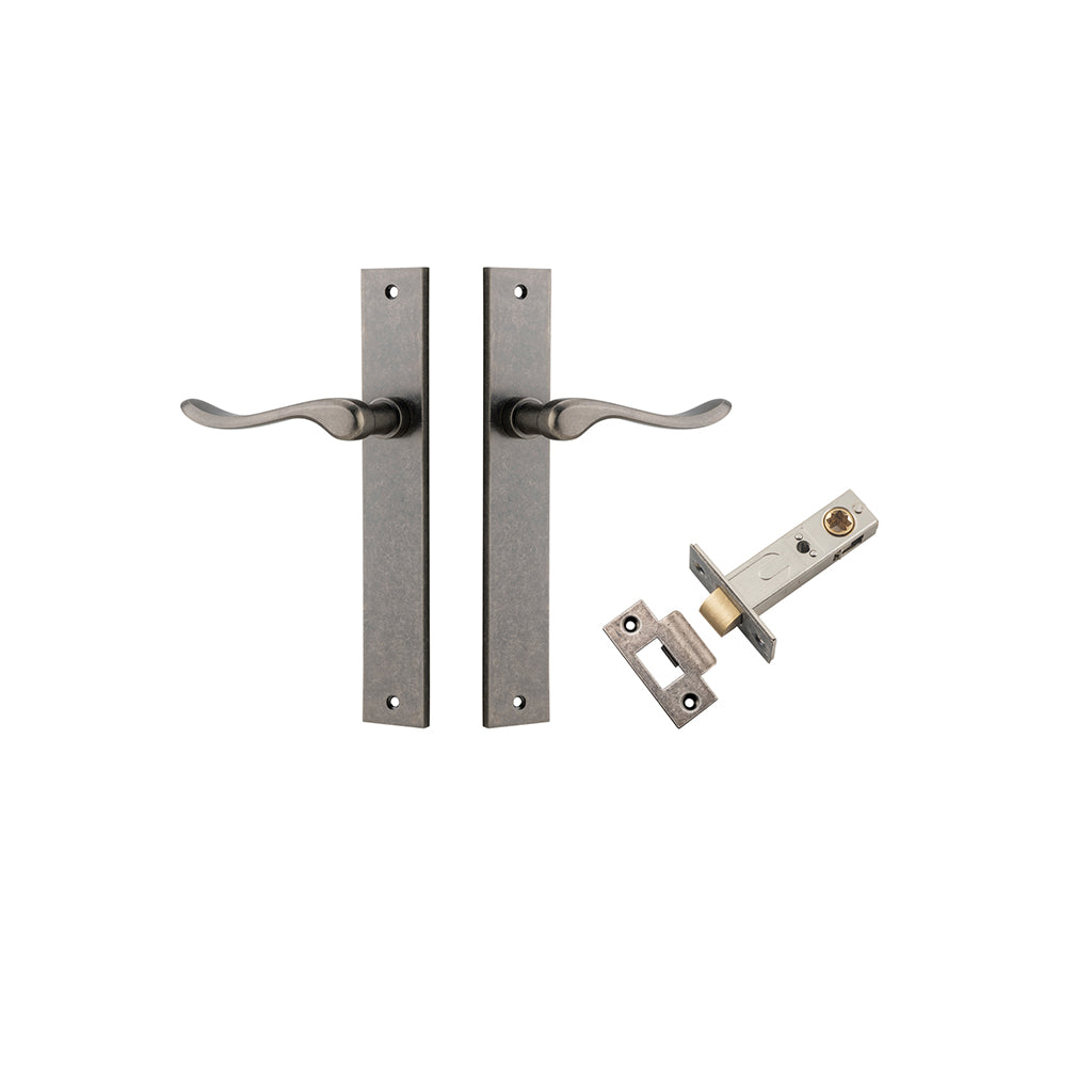 Stirling Lever - Rectangular Backplate Distressed Nickel / Passage / Passage Kit